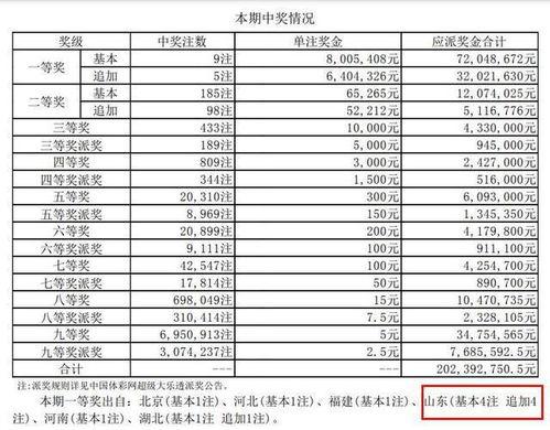 大乐透开奖中奖明细,中奖明细一览，幸运儿诞生！